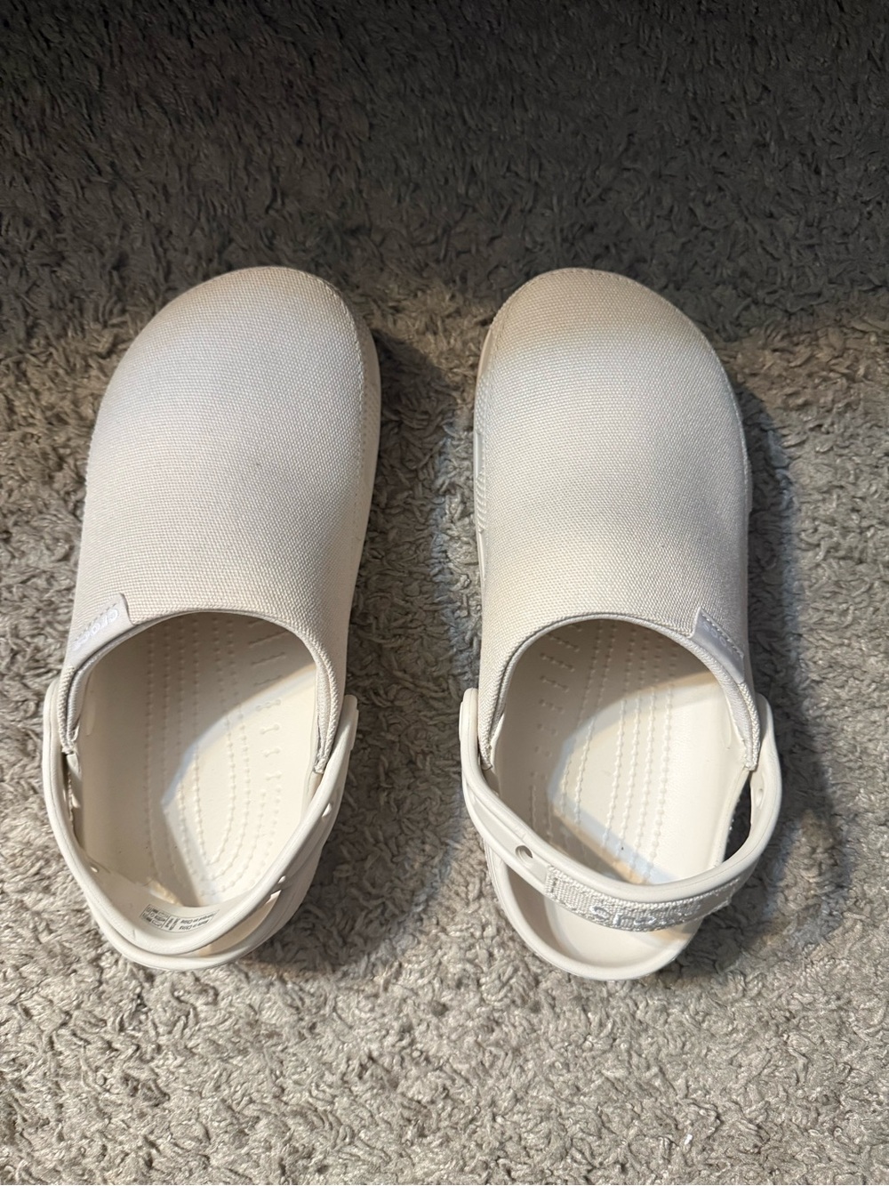 Crocs Cream Slip-On Clogs with Heel Strap NWT